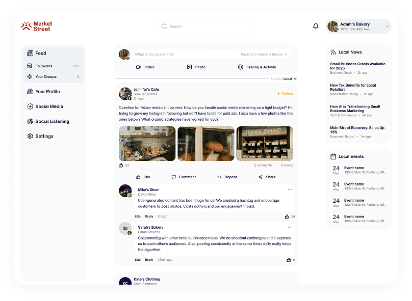 MarketStreet member community feed